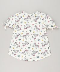 Blusa-Infantil-Estampada-de-Unicornios-Manga-Curta-Decote-Redondo-em-Algodao---Sustentavel-Off-White-9228605-Off_White_2
