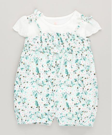Conjunto-de-Jardineira-Infantil-Estampada-Floral-Verde-Claro---Body-Manga-Curta-em-Algodao---Sustentavel-Off-White-9050418-Off_White_1
