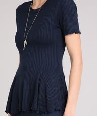 Blusa-Feminina-Canelada-Manga-Curta-Decote-Redondo-Azul-Marinho-9210711-Azul_Marinho_4