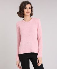 Sueter-Feminino-Basico-em-Trico-Felpudo-Manga-Longa-Decote-Redondo-Rose-8833936-Rose_1
