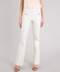 Calca-Feminina-Flare-com-Ziperes-Bege-Claro-8968144-Bege_Claro_1