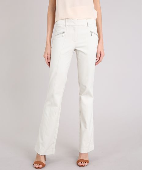 Calca-Feminina-Flare-com-Ziperes-Bege-Claro-8968144-Bege_Claro_1
