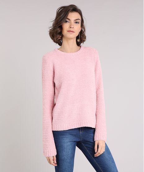 Sueter-Feminino-Basico-em-Trico-Felpudo-Manga-Longa-Decote-Redondo-Rose-8833915-Rose_1