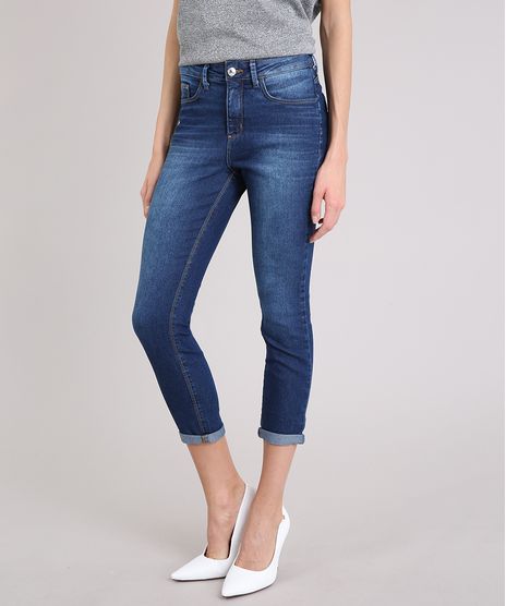 Calca-Jeans-Feminina-Skinny-Cropped-Cintura-Alta-Azul-Escuro-9209322-Azul_Escuro_1