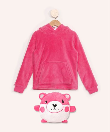 Blusao-Infantil-de-Fleece-com-Bolso-Canguru-e-Capuz-que-Vira-Ursinho-Pink-9974451-Pink_1