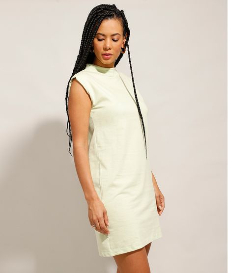 Vestido-Muscle-Dress-de-Algodao-Basico-com-Ombreira-Curto-Sem-Manga-Verde-Claro-9960546-Verde_Claro_1