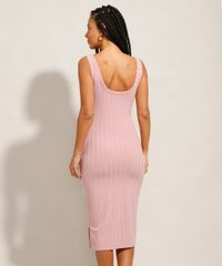 Vestido-Canelado-Basico-com-Fendas-Midi-Alca-Larga-Rose-9987673-Rose_2