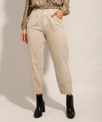 Calca-Baggy-de-Sarja-com-Pences-Cintura-Super-Alta-Kaki-9993164-Kaki_1