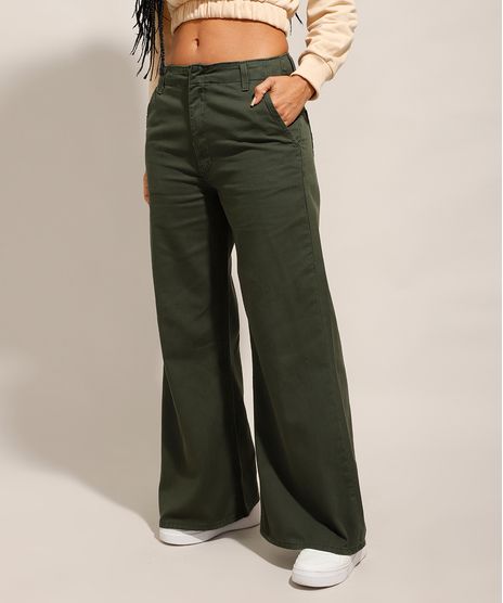 Calca-Wide-Pantalona-de-Sarja-Cintura-Media-Verde-Militar-9993776-Verde_Militar_1