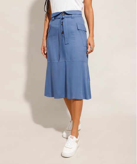 Saia-Cargo-de-Viscose-com-Botoes-e-Faixa-para-Amarrar-Midi-Azul-9979723-Azul_1