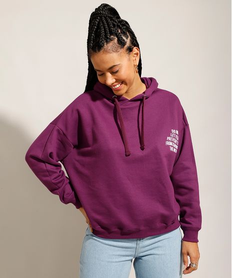 Blusao-Oversized-de-Moletom--Don-Not-Let-The-Fear--com-Capuz-Roxo-9989369-Roxo_1