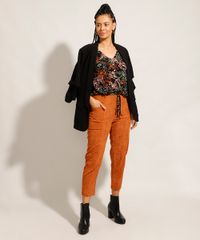 Blusa-Ampla-Estampada-Floral-com-Botoes-Manga-3-4-Decote-V-Preto-9981607-Preto_3