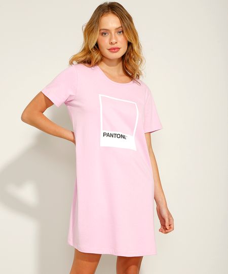 Camisola-de-Algodao-Manga-Curta-Pantone-Rosa-9988073-Rosa_1 Camisola-de-Algodao-Manga-Curta-Pantone-Rosa-9988073-Rosa_1