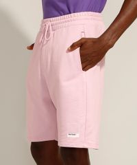 Bermuda-Relaxed-de-Moletom-com-Cordao-e-Bolsos-Pantone-Rosa-9988112-Rosa_5