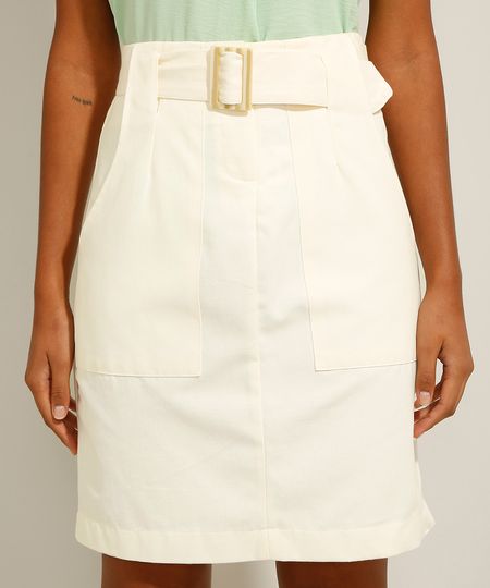 Saia-Lapis-de-Algodao-com-Bolsos-e-Cinto-Curta-Off-White-9985043-Off_White_1