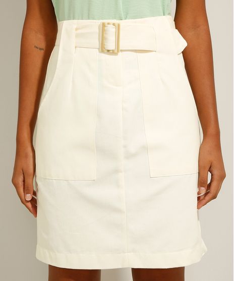 Saia-Lapis-de-Algodao-com-Bolsos-e-Cinto-Curta-Off-White-9985043-Off_White_1