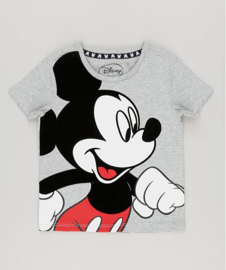 Camiseta-Infantil-Mickey-Mouse-Manga-Curta-Gola-Careca-Cinza-Mescla-9237976-Cinza_Mescla_1