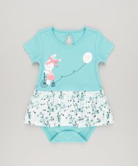 Body-Saia-Infantil-Coelho-com-Estampa-Floral-Manga-Curta-Decote-Redondo-em-Algodao---Sustentavel-Verde-Claro-8953285-Verde_Claro_1