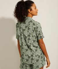 Camisa-Feminina-Manga-Curta-Estampada-de-Caju-Animal-Print-Onca-Ampla-Verde-Militar-9976358-Verde_Militar_2