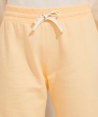 Calca-Jogger-de-Moletom-com-Cordao-Cintura-Media-Amarela-9985449-Amarelo_5