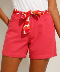Short-Reto-de-Sarja-com-Faixa-Para-Amarrar-Cintura-Media-Vermelho-9991799-Vermelho_6