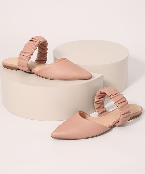 Mule Feminino Bico Fino Via Uno Rosa 35