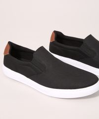 Tenis-Slip-On-Masculino-de-Lona-Oneself-Preto-9993599-Preto_3