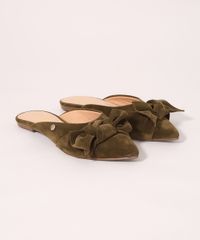 Mule-Feminino-com-Laco-Bico-Fino-Via-Uno-Verde-Escuro-9990517-Verde_Escuro_5