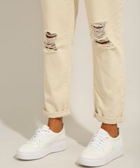 Macacao-Relaxed-de-Sarja-Destroyed-com-Bolsos-Bege-Claro-9992125-Bege_Claro_5