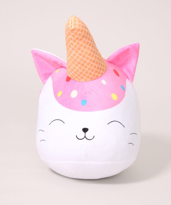 Pelúcia de Gato Sorvete Rosa Único