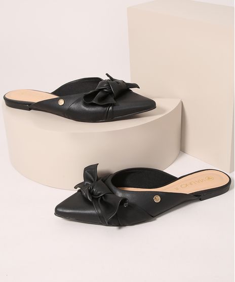 Mule-Feminino-com-Laco-Bico-Fino-Via-Uno-Preto-9990516-Preto_1