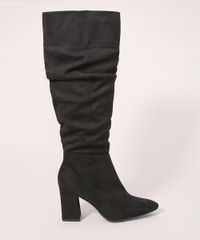 Bota-Feminina--de-Suede-Cano-Alto-Salto-Grosso-Alto-Oneself-Preta-9993211-Preto_2