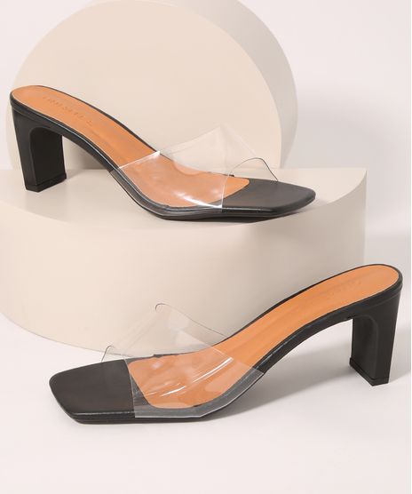 Tamanco-Feminino-com-Tira-em-Vinil-Transparente-Salto-Medio-Reto-Oneself-Preto-9992812-Preto_1