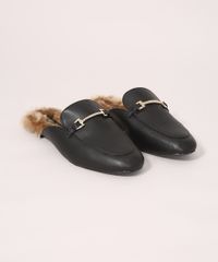 Mule-Feminino-com-Pelucia-Bico-Redondo-Via-Uno-Preto-9990519-Preto_5