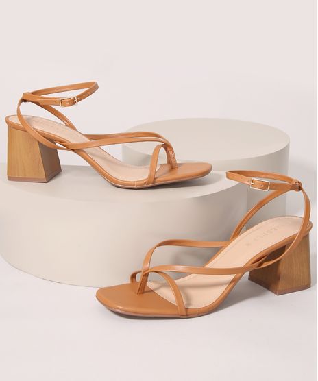 Sandalia-Feminina-Bico-Quadrado-Salto-Medio-Grosso-Oneself-Caramelo-9993207-Caramelo_1