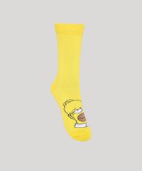 Meia-Cano-Alto-Estampada-Os-Simpsons-Amarela-9986468-Amarelo_1