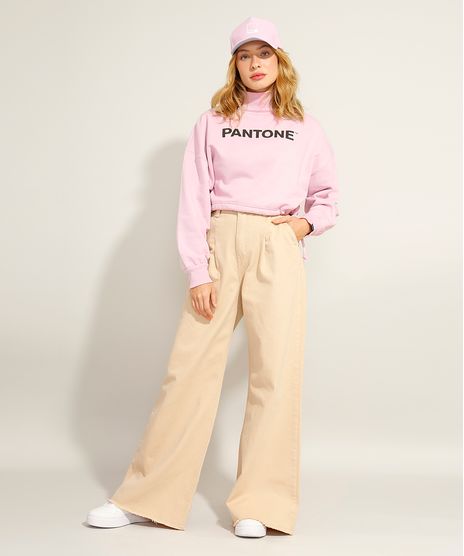 Calca-Wide-Pantalona-com-Pregas-e-Barra-Desfiada-Cintura-Super-Alta-Pantone-Kaki-9990265-Kaki_1