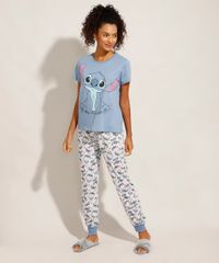 Pijama-de-Algodao-Estampado-Lilo-e-Stitch-Manga-Curta-Azul-Claro-9981137-Azul_Claro_1