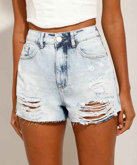 Short-Mom-Jeans-Destroyed-Marmorizado-Cintura-Super-Alta--Azul-Claro-9992790-Azul_Claro_1