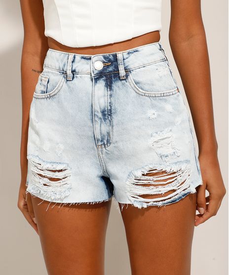 Short-Mom-Jeans-Destroyed-Marmorizado-Cintura-Super-Alta--Azul-Claro-9992790-Azul_Claro_1