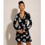 Vestido-Chemise-de-Viscose-Estampado-de-Abacaxis-Curto-Manga-Longa-Preto-9985419-Preto_1