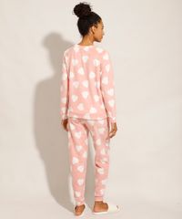 Pijama-Manga-Longa-de-Fleece-Estampado-de-Coracoes-Tal-Mae-Tal-Filha-Rose-9974113-Rose_2