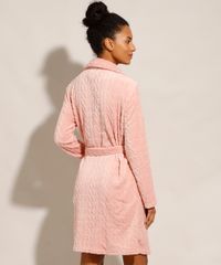 Roupao-de-Fleece-Texturizado-com-Faixa-para-Amarrar-e-Bolsos-Rose-9974122-Rose_2