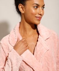 Roupao-de-Fleece-Texturizado-com-Faixa-para-Amarrar-e-Bolsos-Rose-9974122-Rose_4