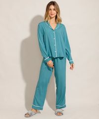 Calca-de-Pijama-em-Viscose-com-Vivo-Contrastante-Verde-9975183-Verde_2