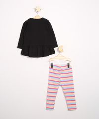 Conjunto-Infantil-de-Blusa-Manga-Longa-Preto---Calca-Legging-Listrada-Multicor-9988768-Multicor_3