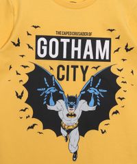 Conjunto-Infantil-Camiseta-Batman-Manga-Curta-Amarela---Bermuda-Preto-9987150-Preto_2