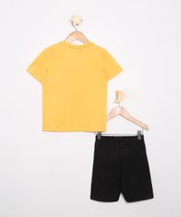 Conjunto-Infantil-Camiseta-Batman-Manga-Curta-Amarela---Bermuda-Preto-9987150-Preto_3