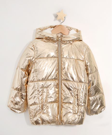 Jaqueta-Infantil-Puffer-Metalizada-com-Bolsos-e-Capuz-Dourada-9972373-Dourado_1