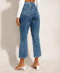 Calca-Jeans-Feminina-Reta-Cintura-Alta-Marmorizada-Cut-Out-Azul-Medio-9971544-Azul_Medio_2